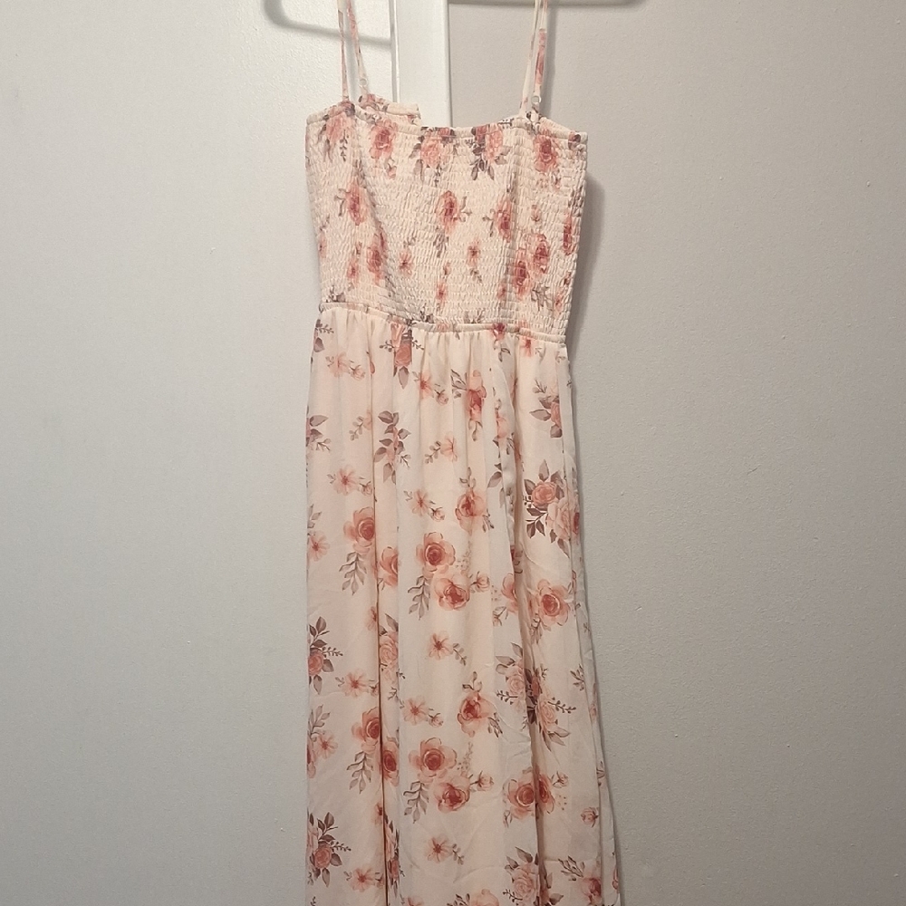 Rue21 Pink and Cream Smocked Top